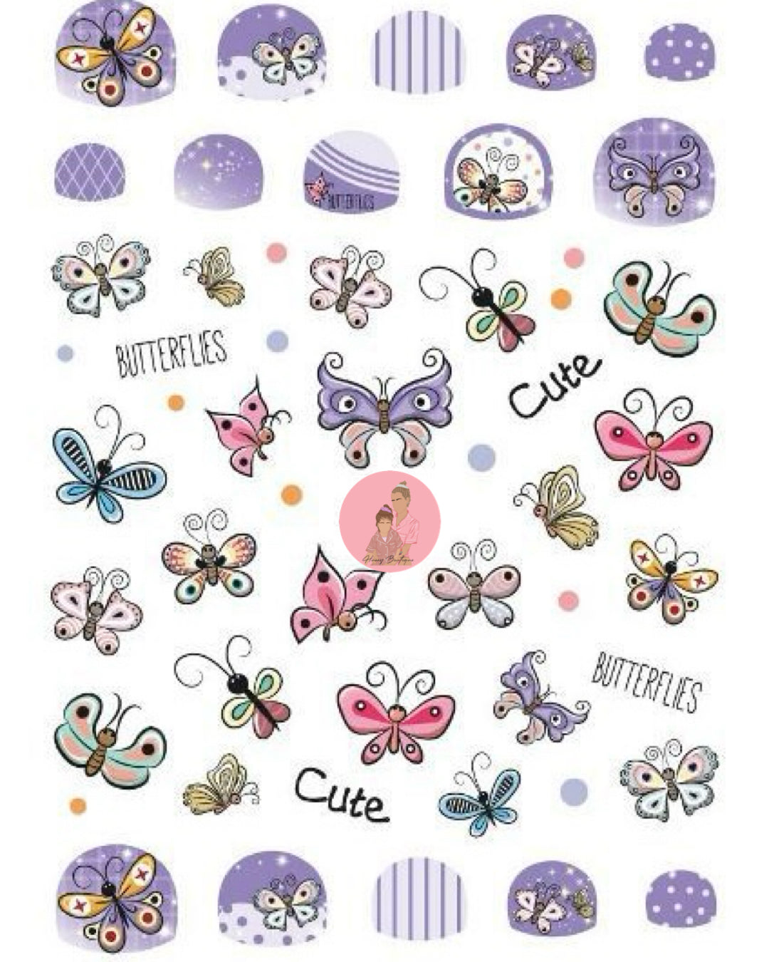 Kids Non Toxic Press on Nails Stickers Party Play Costume and Dress Up