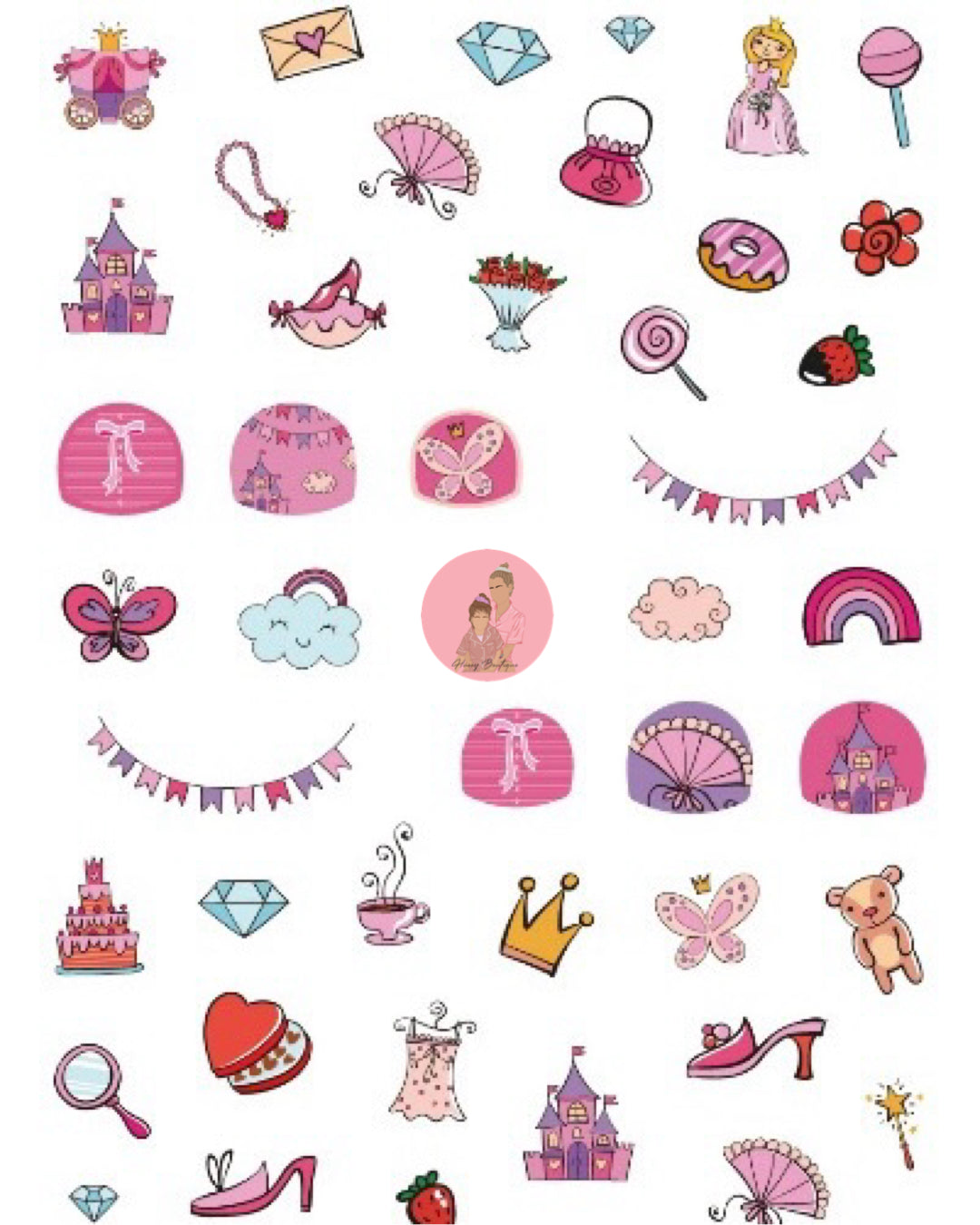 Kids Non Toxic Press on Nails Stickers Party Play Costume and Dress Up